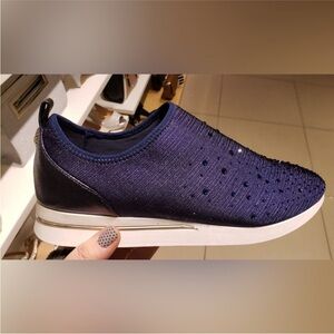 Disney Call it spring Aladdin Dark Blue Slip-On Shoes Rhinestone Bling 8